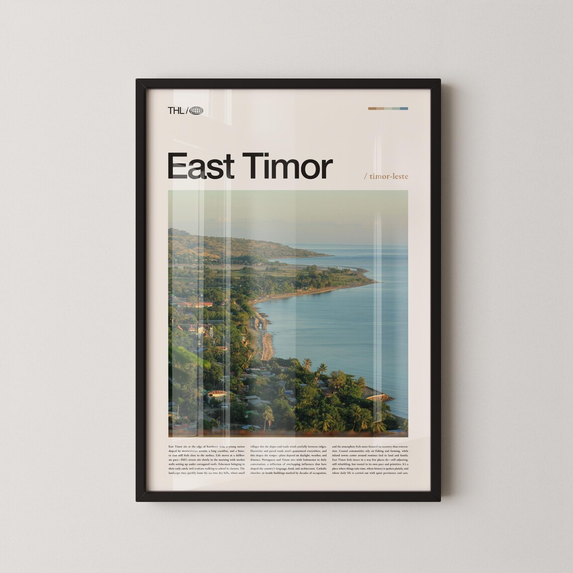 East Timor Timor-Leste Tropical Coast Aerial View Travel Poster