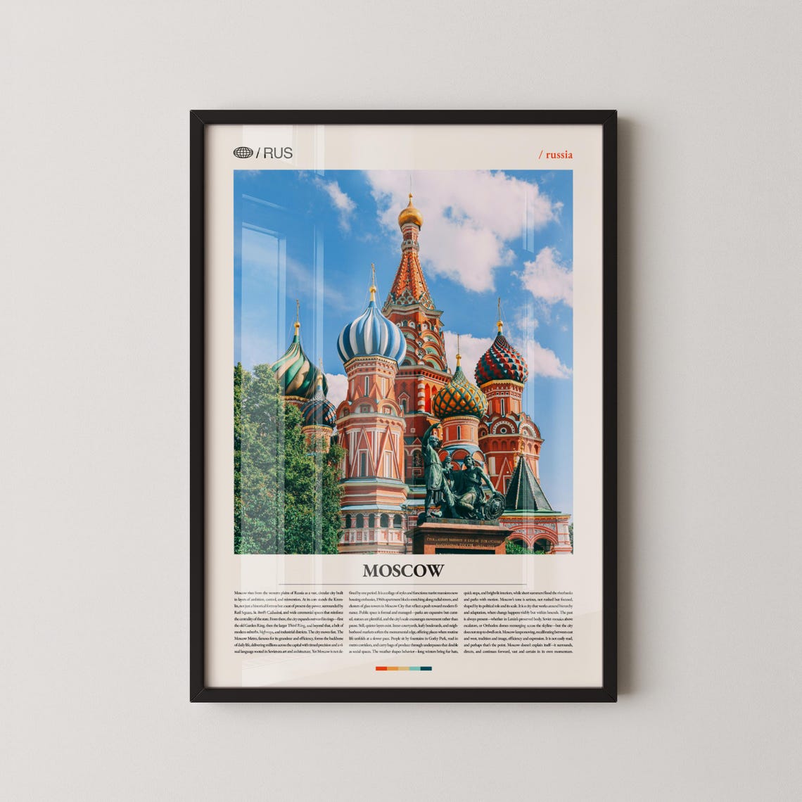 St Basils Cathedral Moscow Russia Colorful Domes Travel Poster