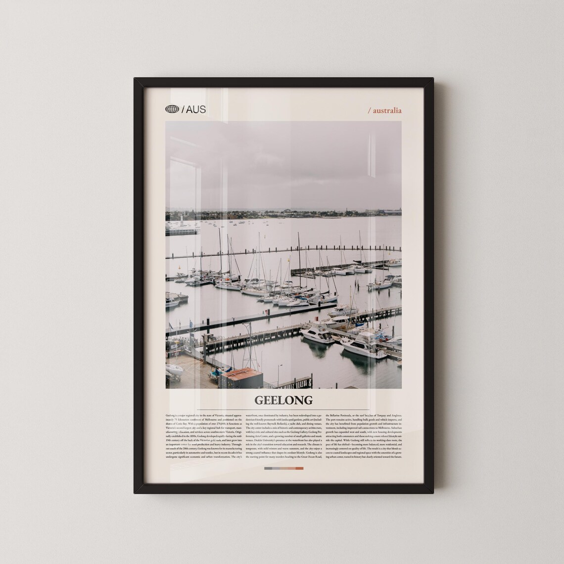 Geelong Victoria Marina Sailboats Harbor Bayfront Travel Poster