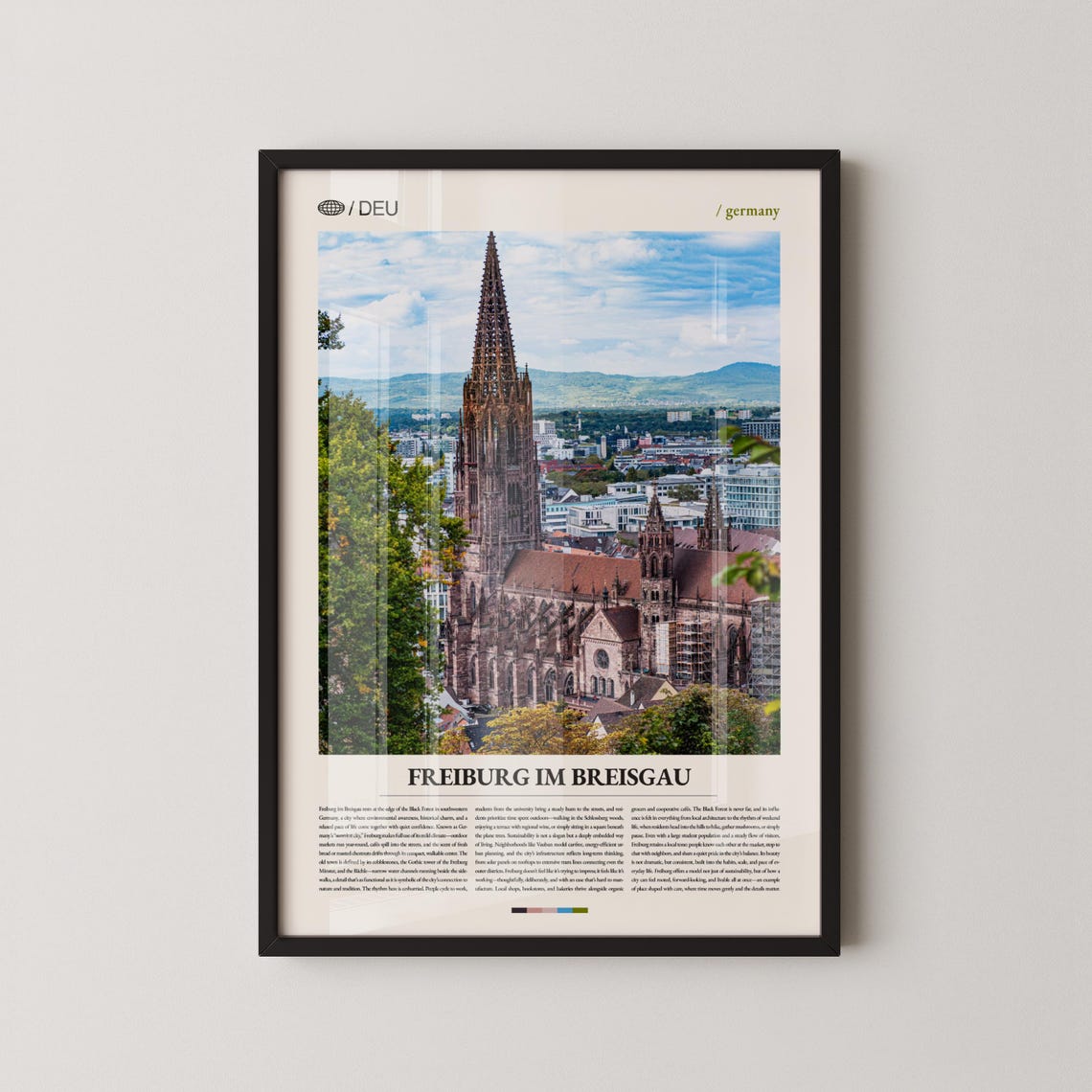 Freiburg Im Breisgau Old Town Cathedral Germany Travel Poster