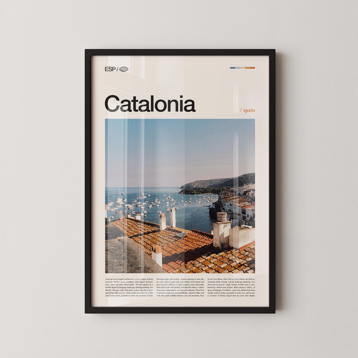 Catalonia Spain Sparkling Harbor Full of Boats Travel Poster