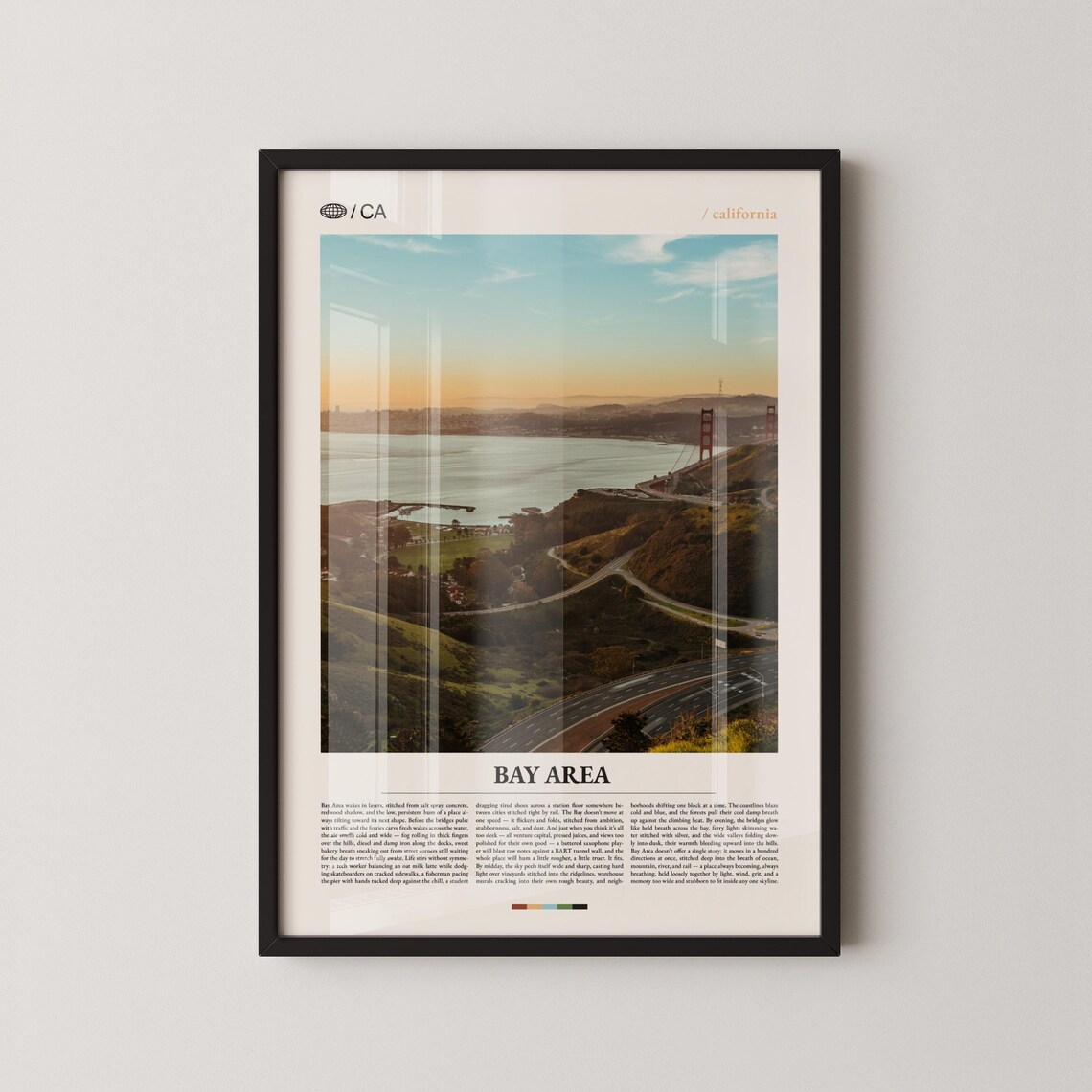 Bay Area California Golden Gate Sunset Bay View Photo Poster