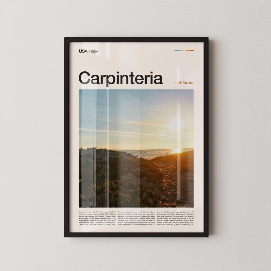 Carpinteria California Sunset Bluff Overlook Photo Travel Poster