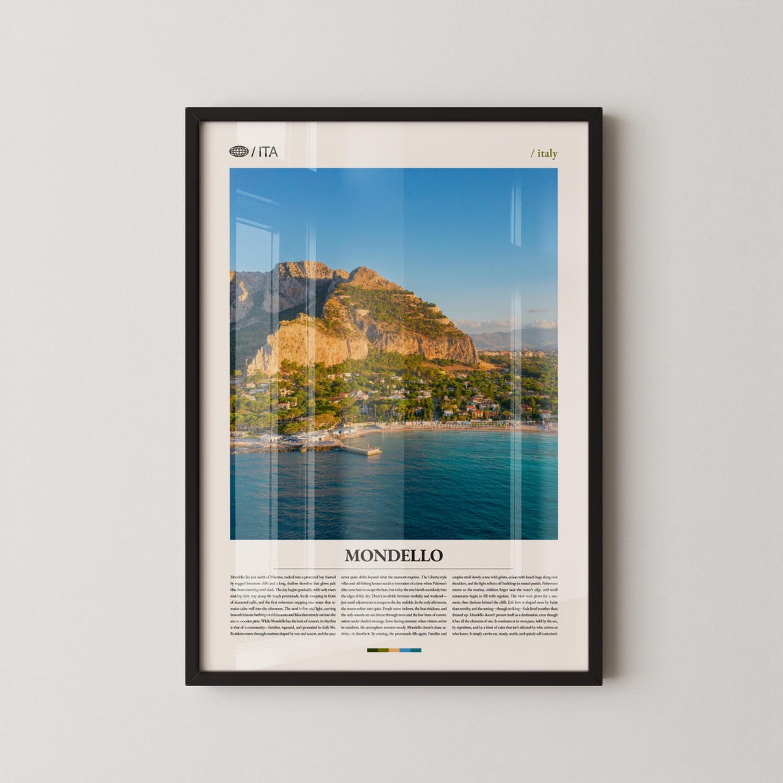 Mondello Italy Beach With Mountain Backdrop Sicily Photo Poster