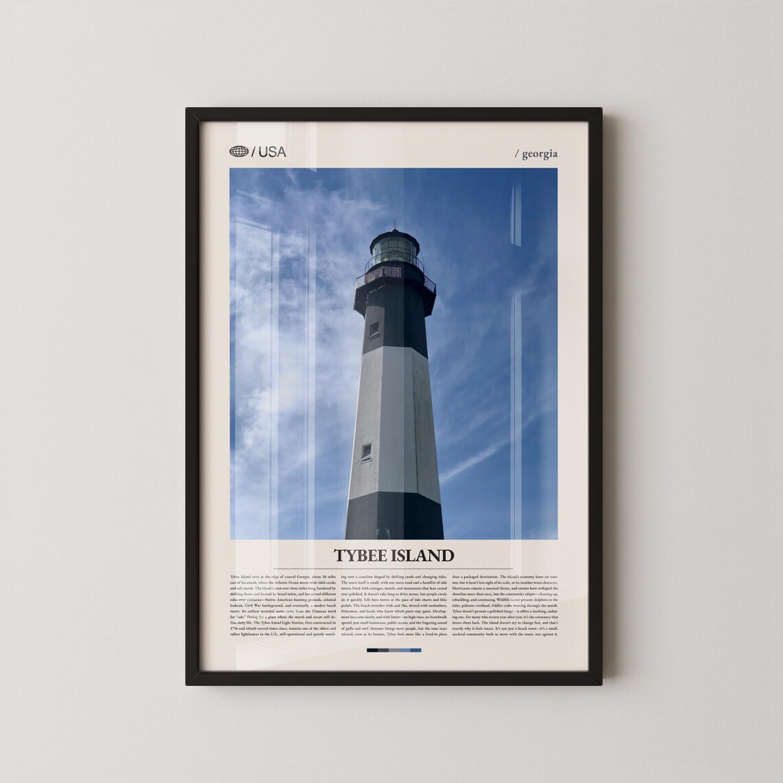 Tybee Island Georgia Lighthouse Travel Guide Editorial Poster