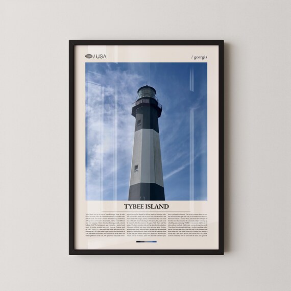 Tybee Island Georgia Lighthouse Travel Guide Editorial Poster