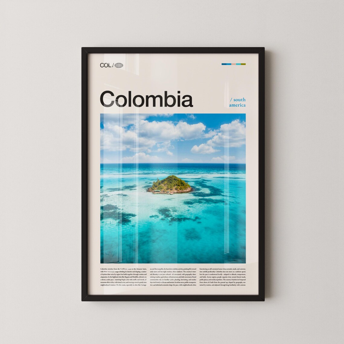 Colombia Tropical Island Large Headline Travel Photography Poster