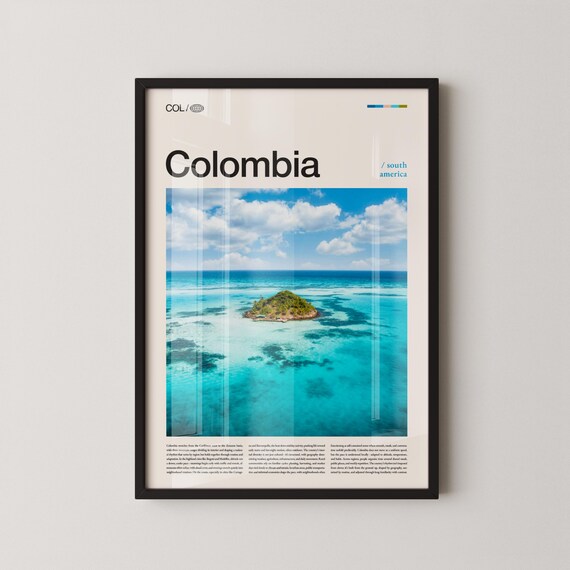 Colombia Tropical Island Large Headline Travel Photography Poster