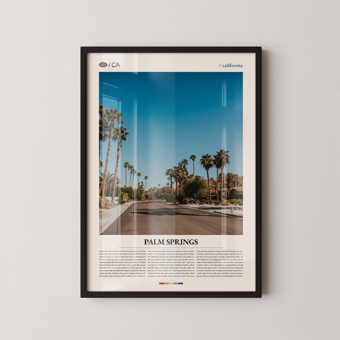Palm Springs California Palm Tree Avenue Minimalist Travel Print