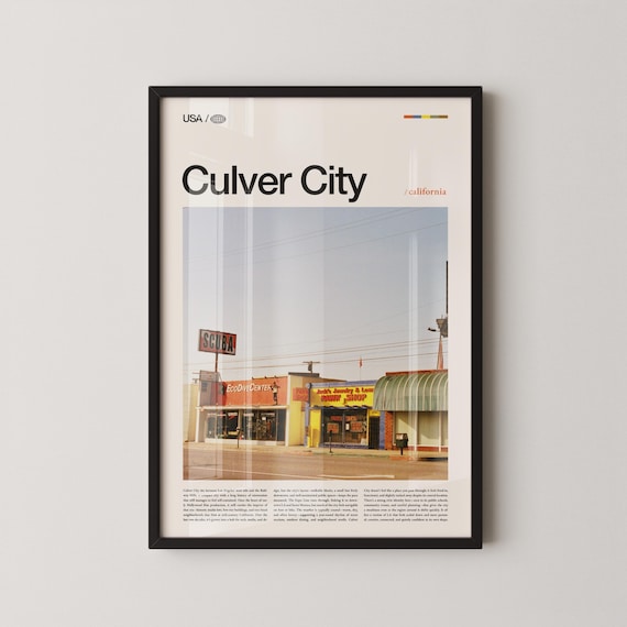 Culver City California Retro Storefront Street Scene Photo Poster