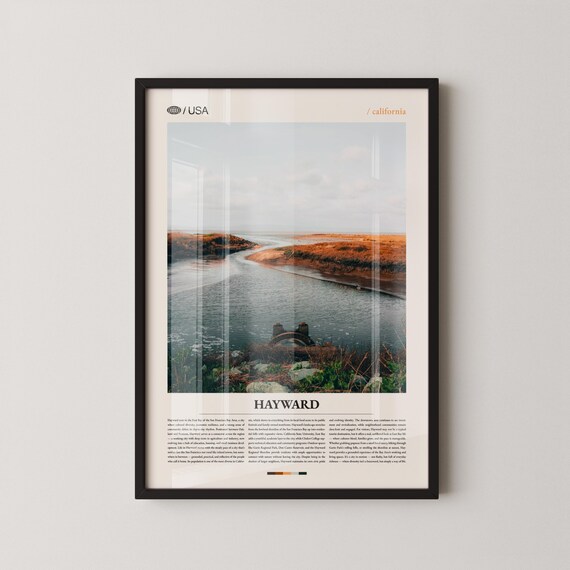 Hayward California Wetlands Estuary East Bay Modern Travel Poster