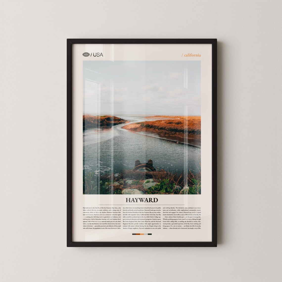Hayward California Wetlands Estuary East Bay Modern Travel Poster
