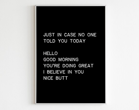 Just In Case No One Told You Today Funny Motivational Quote Poster
