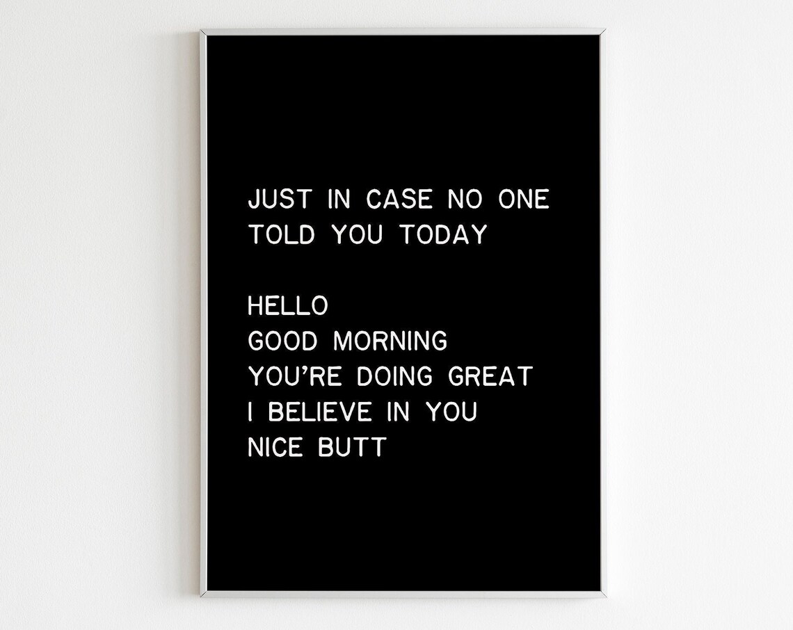 Just In Case No One Told You Today Funny Motivational Quote Poster