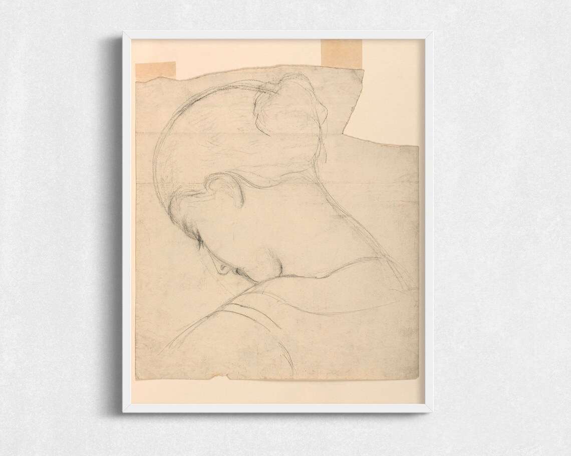 Amelia Minimalist Vintage Portrait Art Print