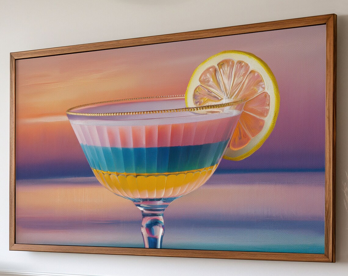 Frame Tv Art Birthday Decor Pastel Cocktail Bridal Shower For Tv Pop Art Drink Bachelorette Party Tv Picture Retro Party Tv Decor - Image 4