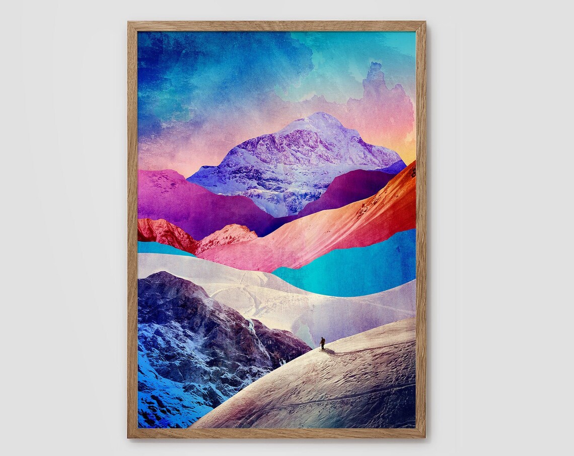 Mountain Landscape Art Print, Nature Decor