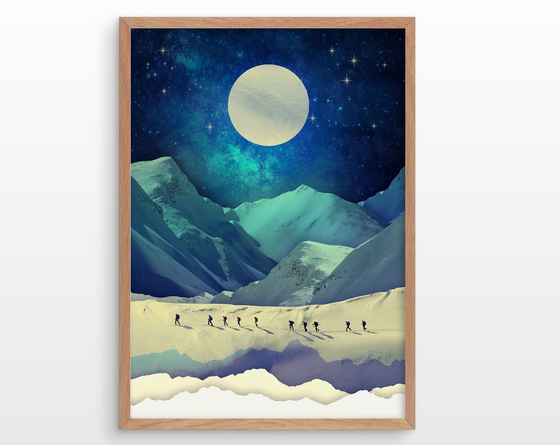 Mountain Art Print, Ski Touring Activities