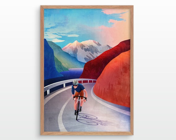 Cycling Art Print, Push The Tempo