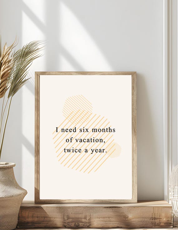 Funny Quote Art Print Minimalist Style With Geometric Art Print Typography Print Vacation Art Print Funny Office Decor