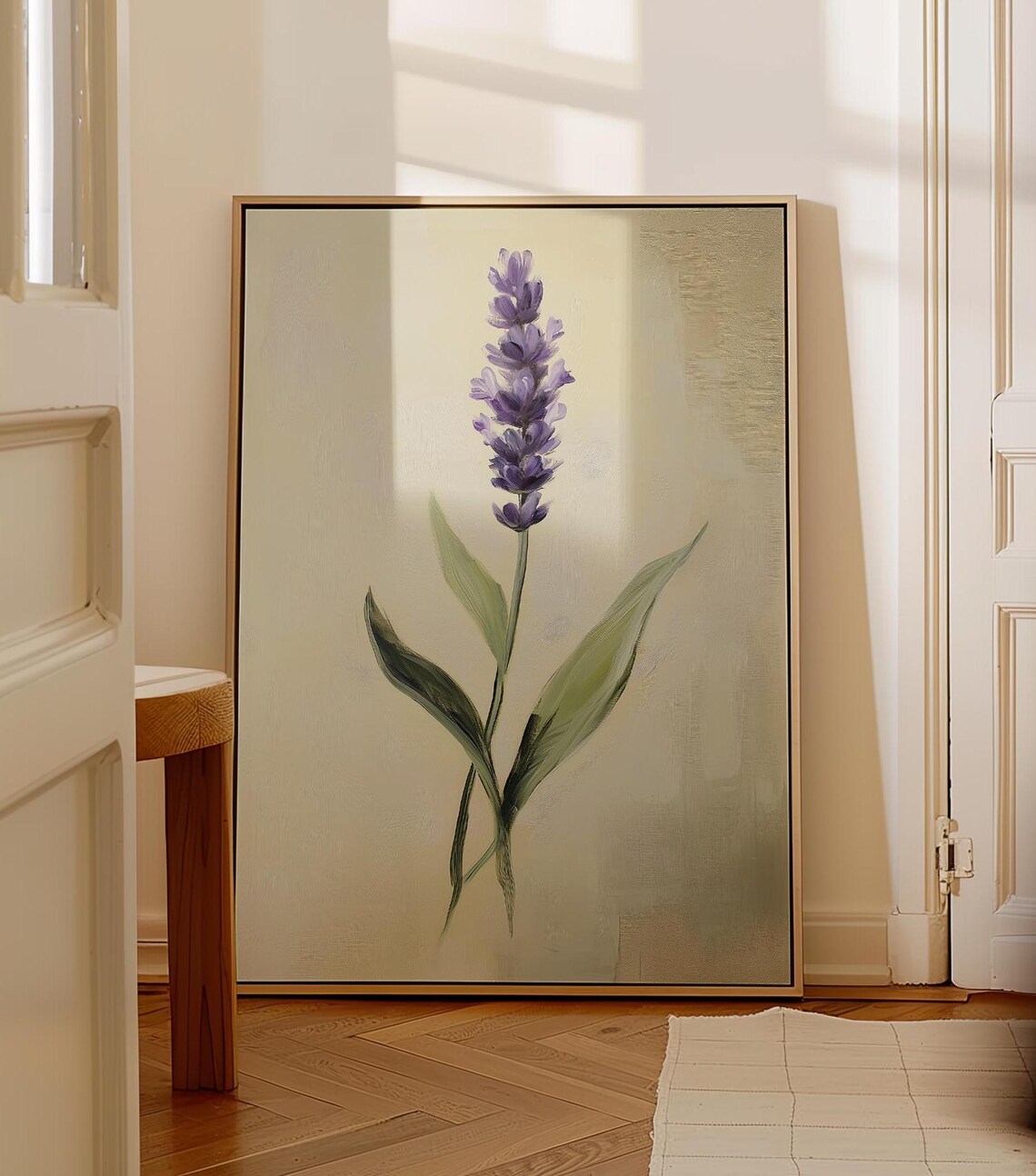 Single Lavender Sprig Minimalist Botanical Watercolor Poster - Image 5