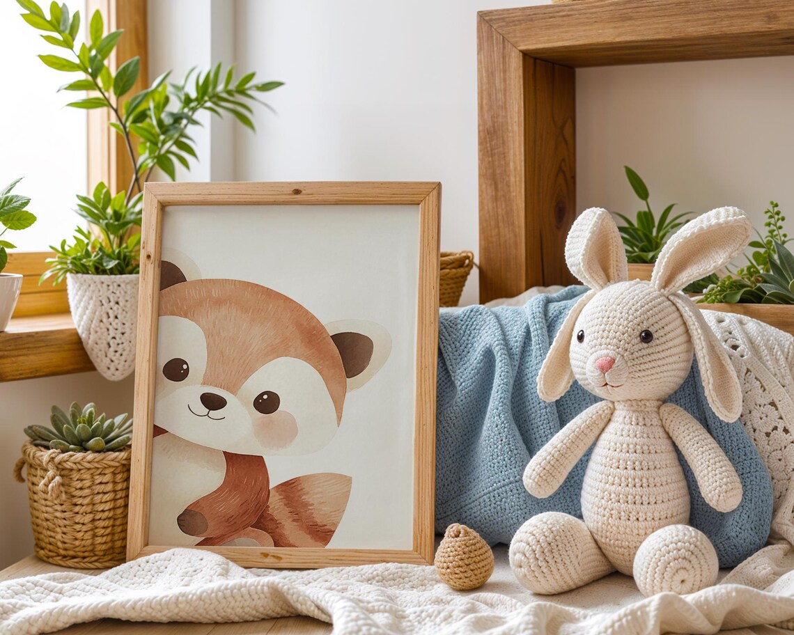 Watercolor Red Panda Art Print, Nursery Wildlife Decor - Image 2