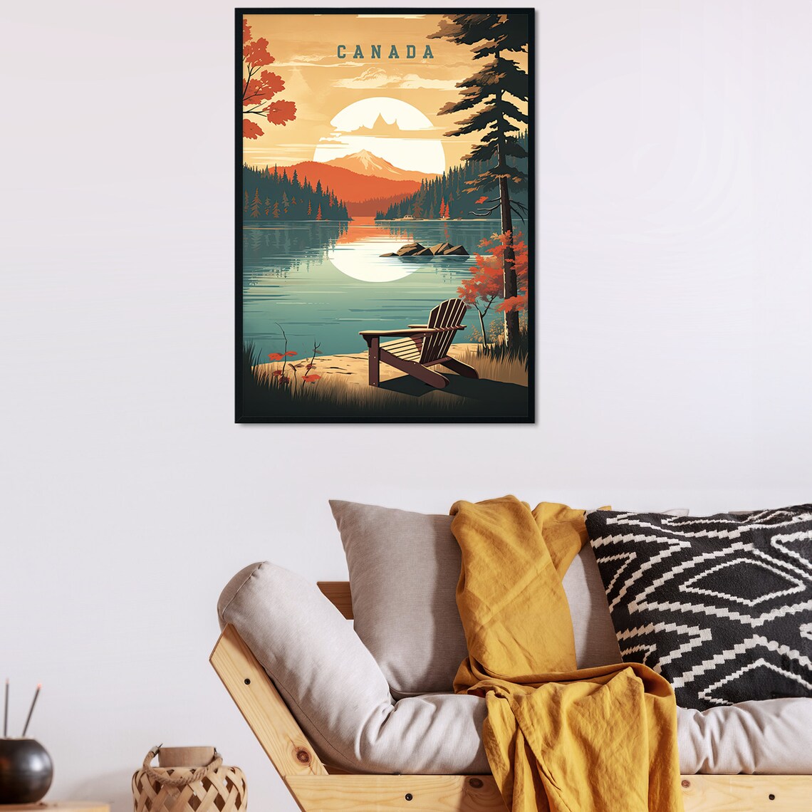Canada Travel Poster, Retro Mountain Landscape - Image 3