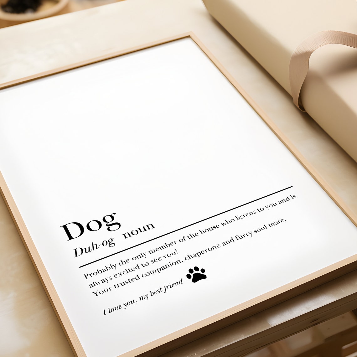 Dog Definition Dictionary Style Noun Sentimental Gift Poster - Image 7