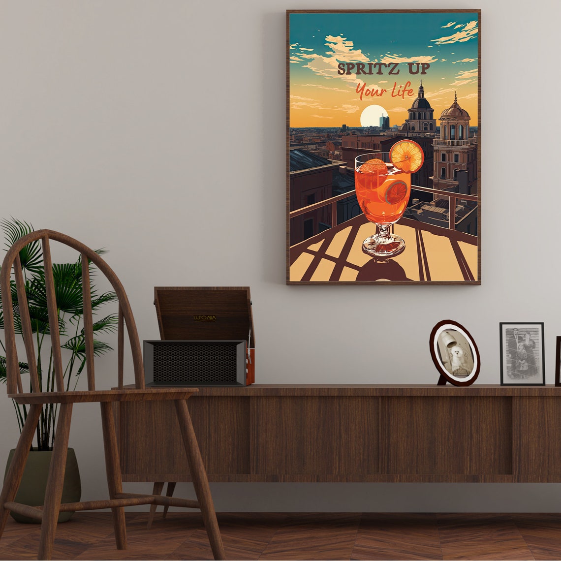 Spritz Up Your Life Aperol Cocktail Sunset Rooftop Bar Poster - Image 2