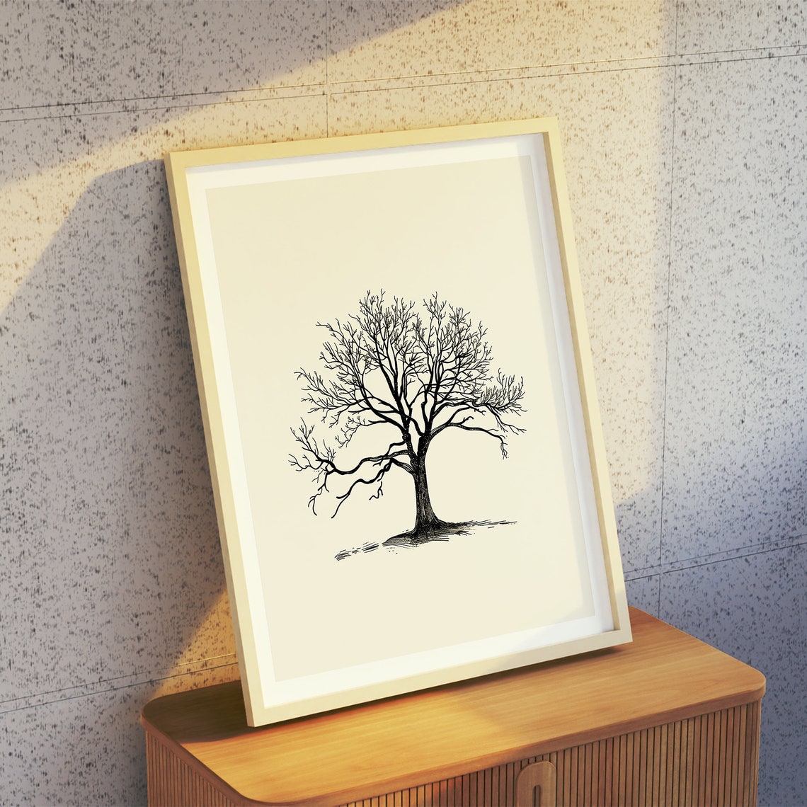 Bare Winter Tree Minimalist Line Drawing Nature Decor Art Poster - Image 2