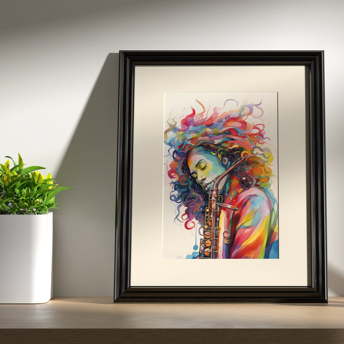 Woman And Saxophone Poster Saxophone Poster Jazz Poster Colorful Saxo Jazz Music Poster Music Art Poster Saxophone Wall Art - Image 3