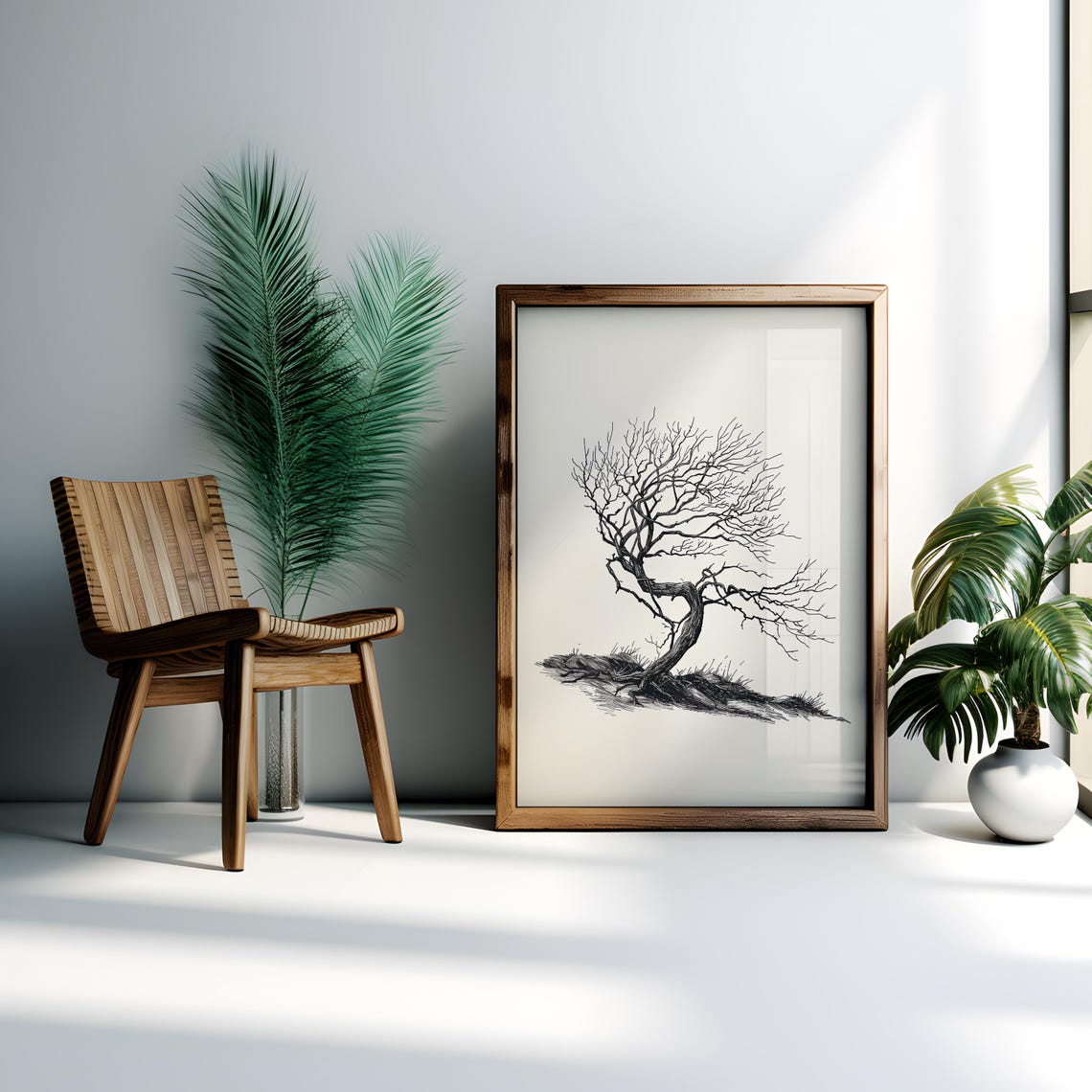 Vintage Tree Sketch Nature Print Drawing Tree Neutral Wall Art Antique Drawing Of Tree Antique Rustic Tree Sketch Art Artwork Tree Print - Image 7