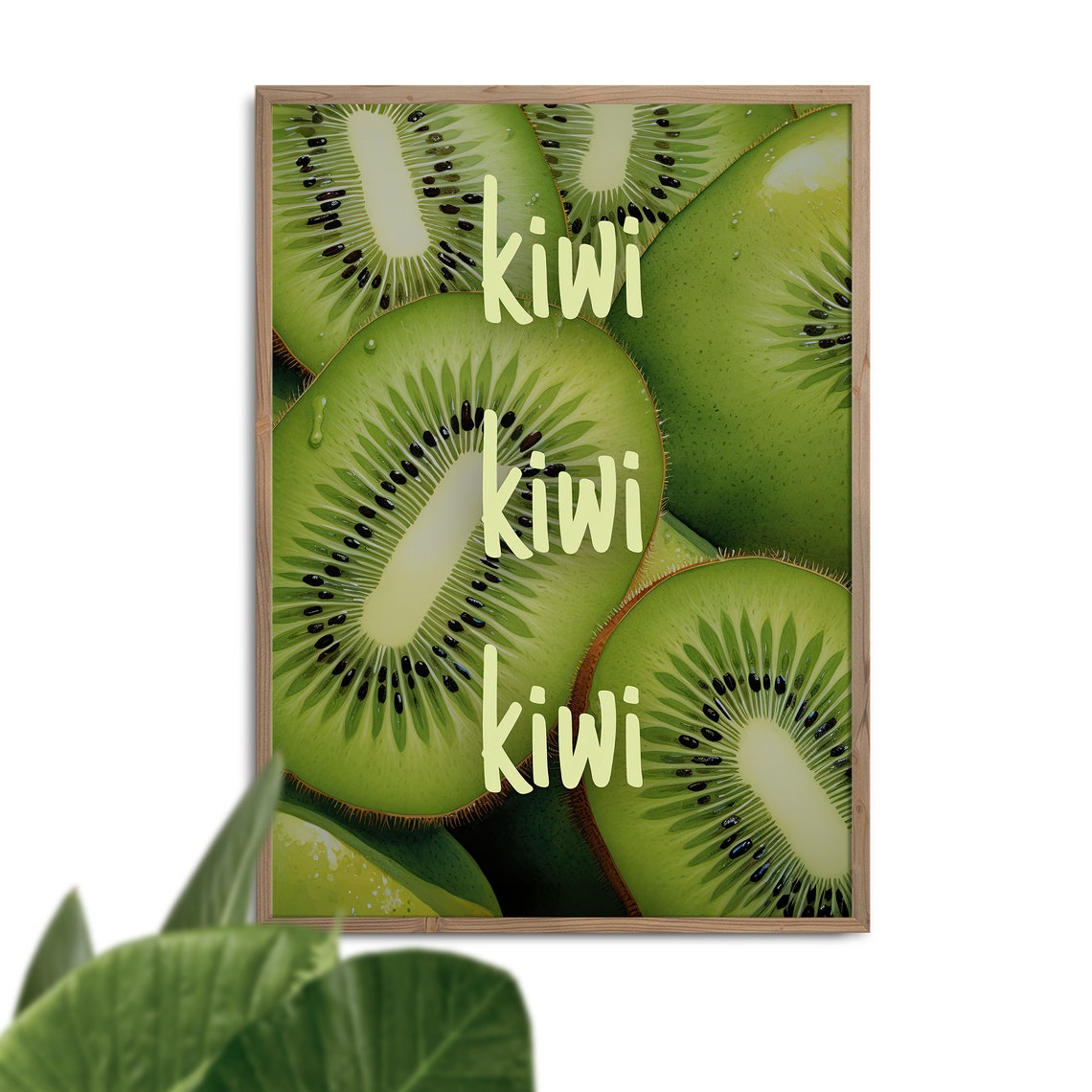 Kiwi Fruit Slice Macro Green Juicy Kitchen Botanical Art Poster - Image 6