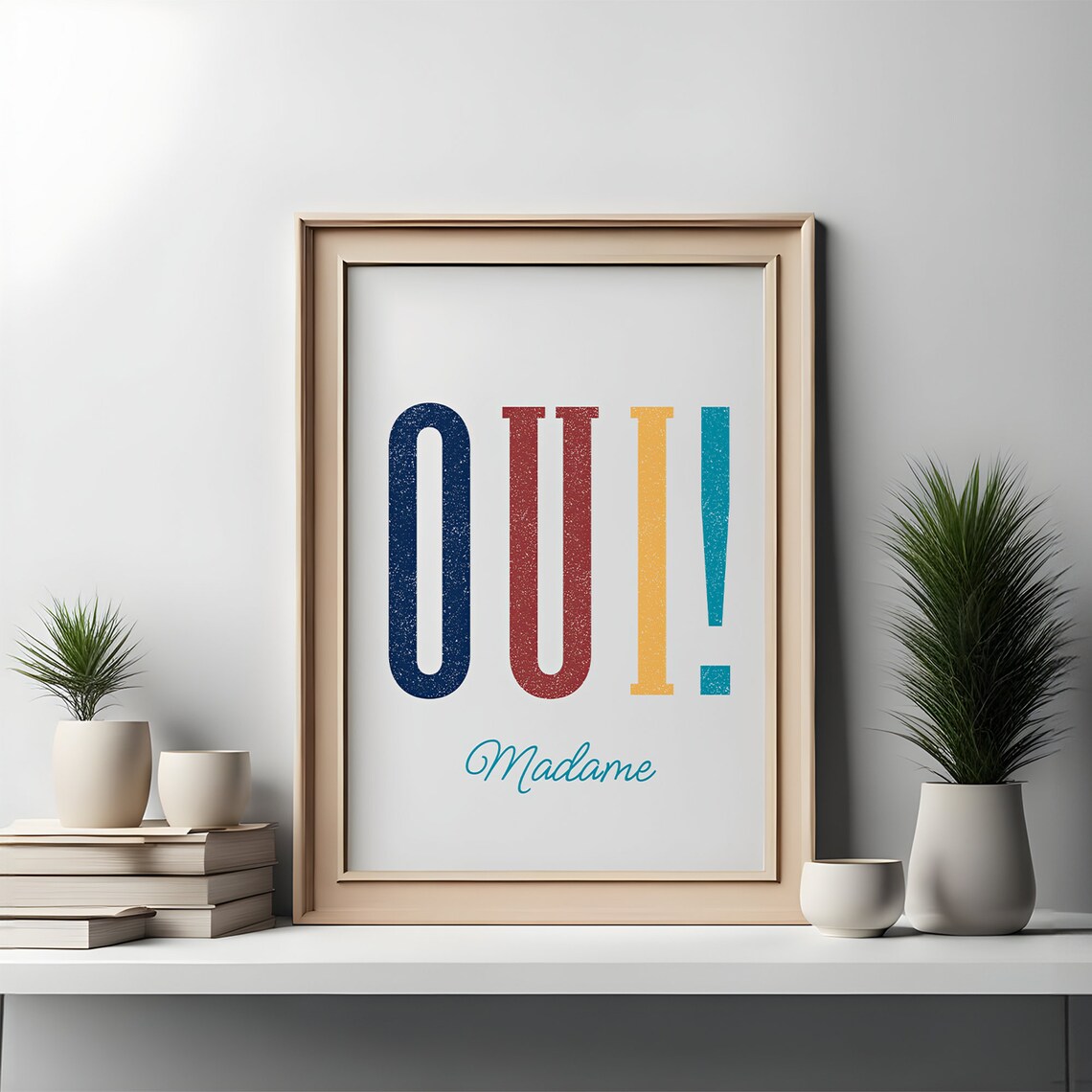 Oui Madame Colorful Retro Typography French Style Decor Poster - Image 5