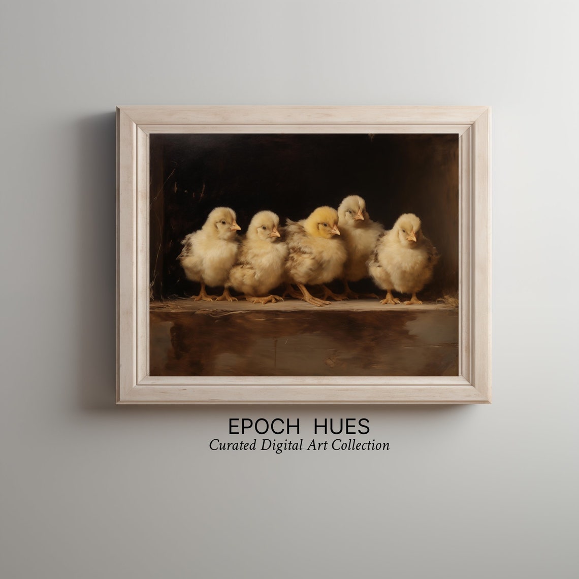Adorable Baby Chickens Painting Farm Animal Nursery Wall Art Cute Chicks - Image 2
