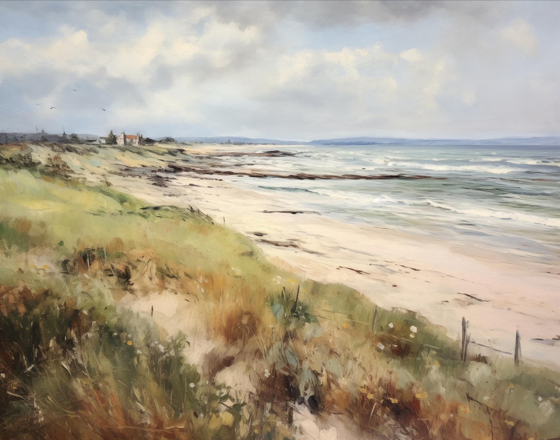 Serene Coastal Beach With Sandy Shore and Ocean Waves Poster - Image 2