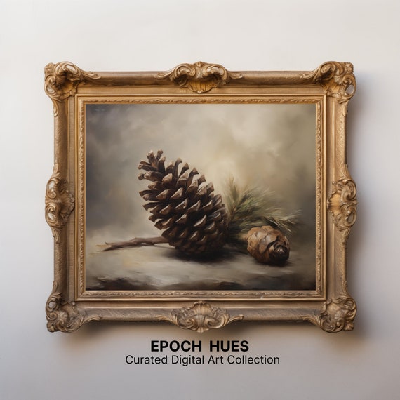 Rustic Pine Cone Art Print Nature Inspired Wall Decor Countryside Home Decoration Warm Earth Tones