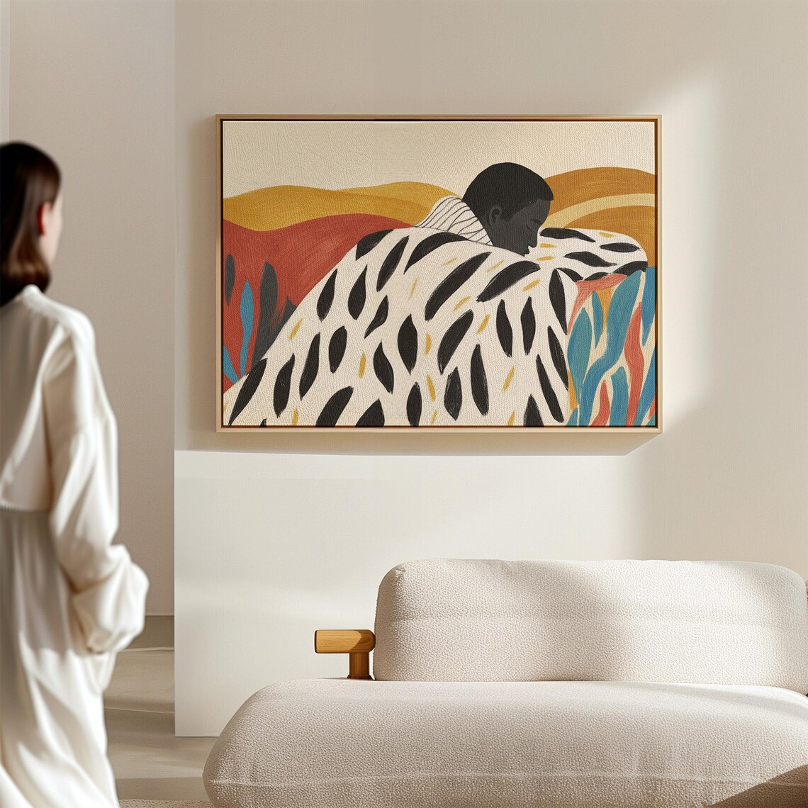 Abstract Portrait Art Print, Minimalist Black and White - Image 3