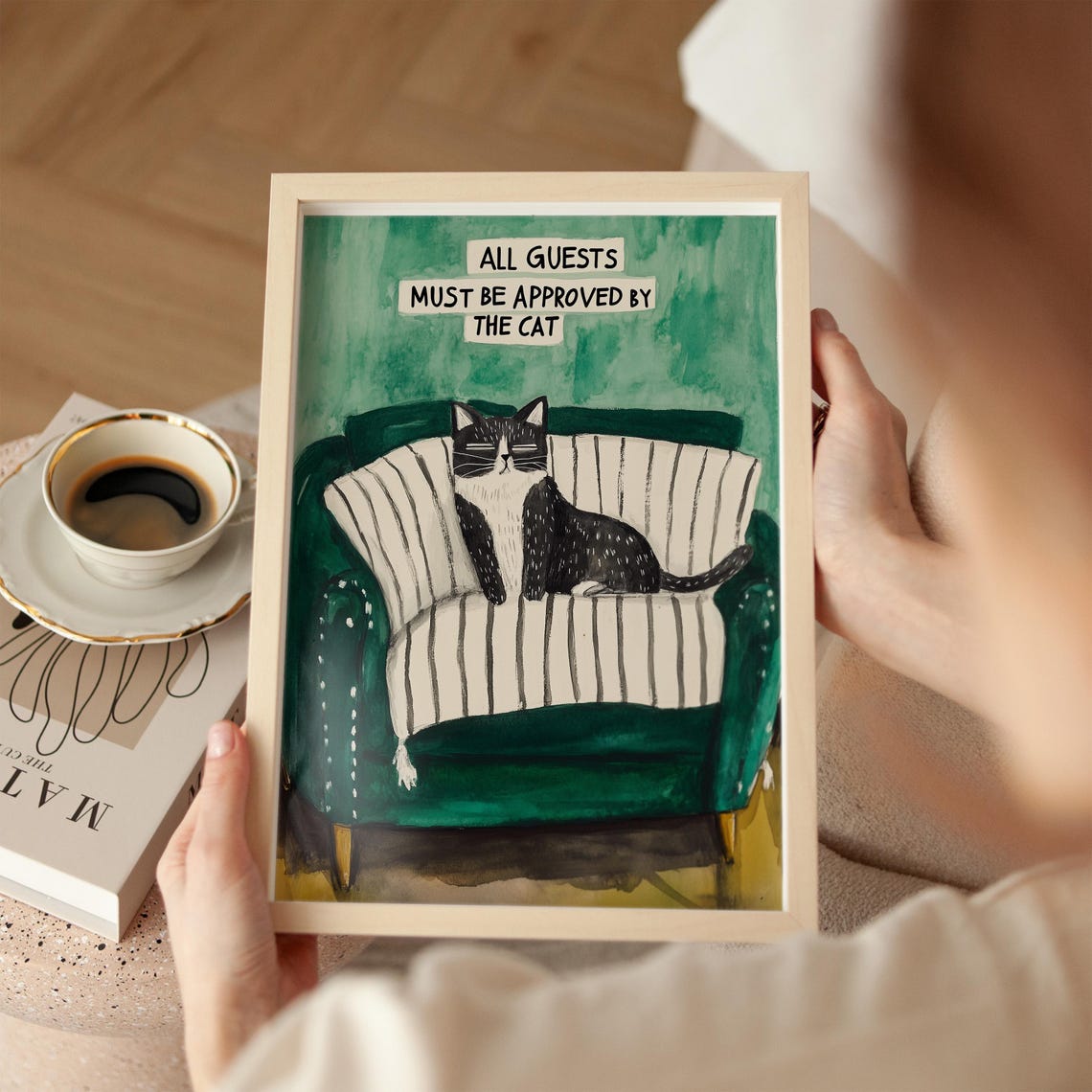 All Guests Must Be Approved by the Cat Funny Black Cat Poster - Image 2
