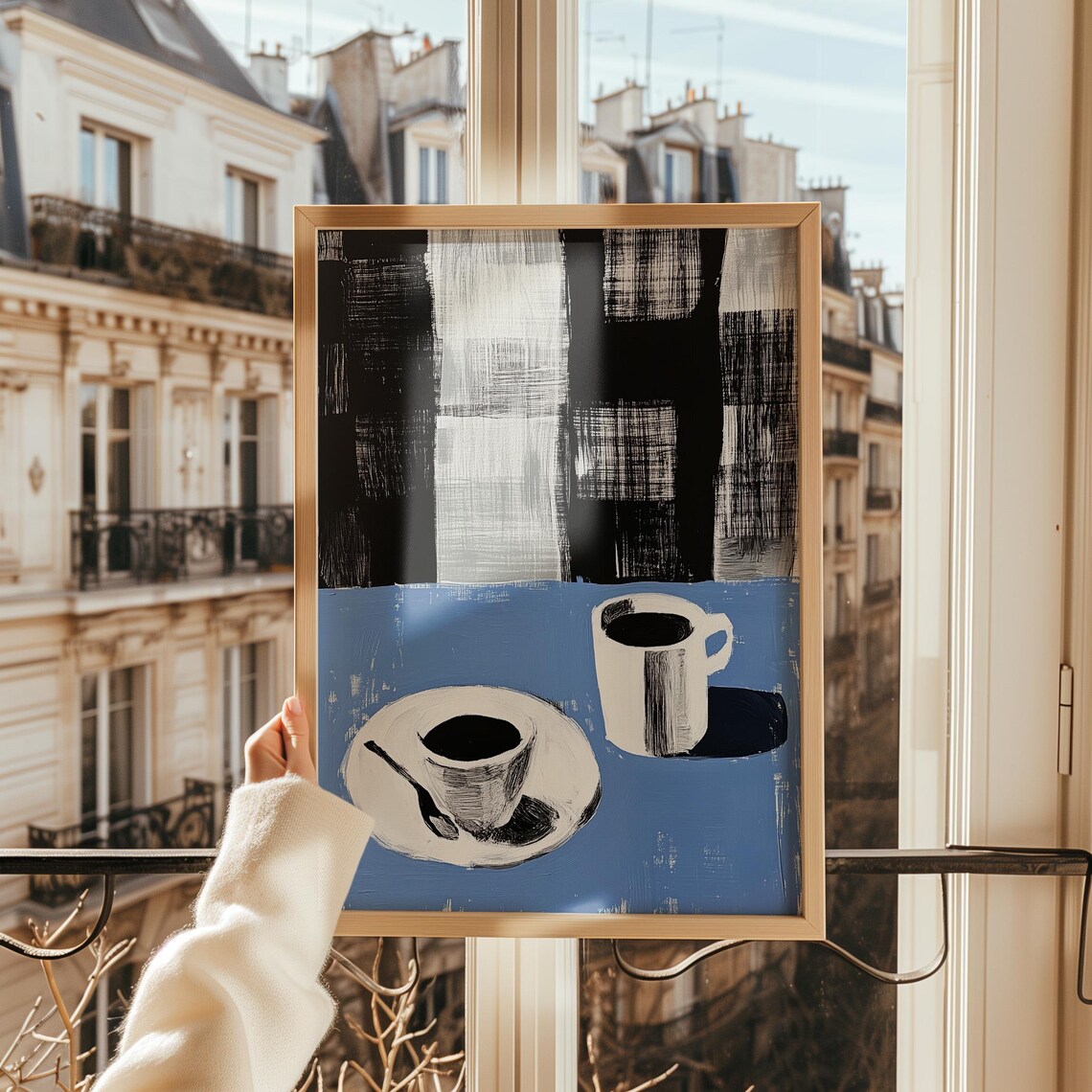 Abstract Coffee Cup, Minimalist Kitchen Decor