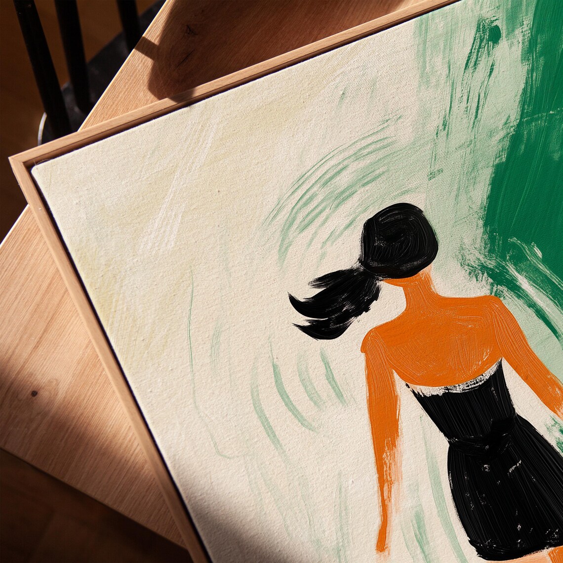 Woman Walking In Water, Minimalist Coastal Art Print - Image 3