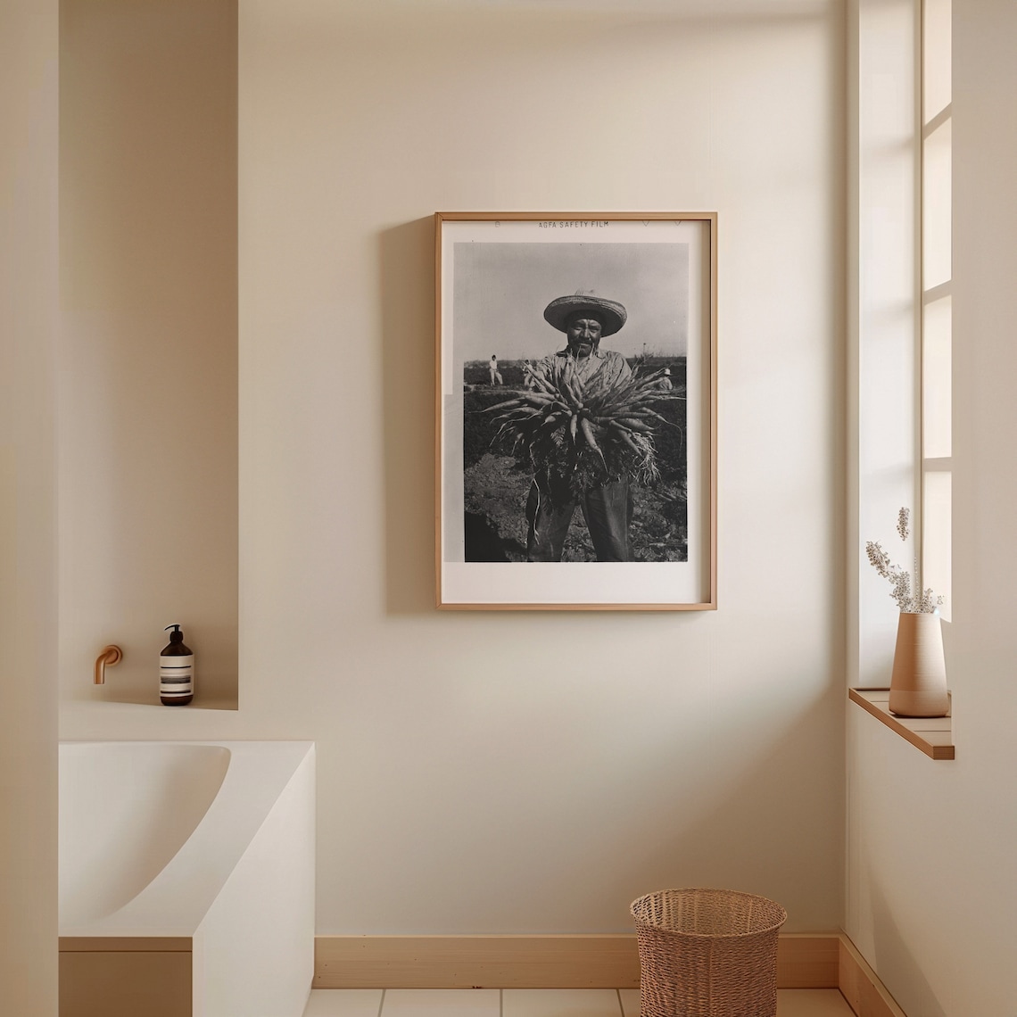 Vintage Mexican Farmer Harvest Portrait Retro Black White Photo Poster - Image 4