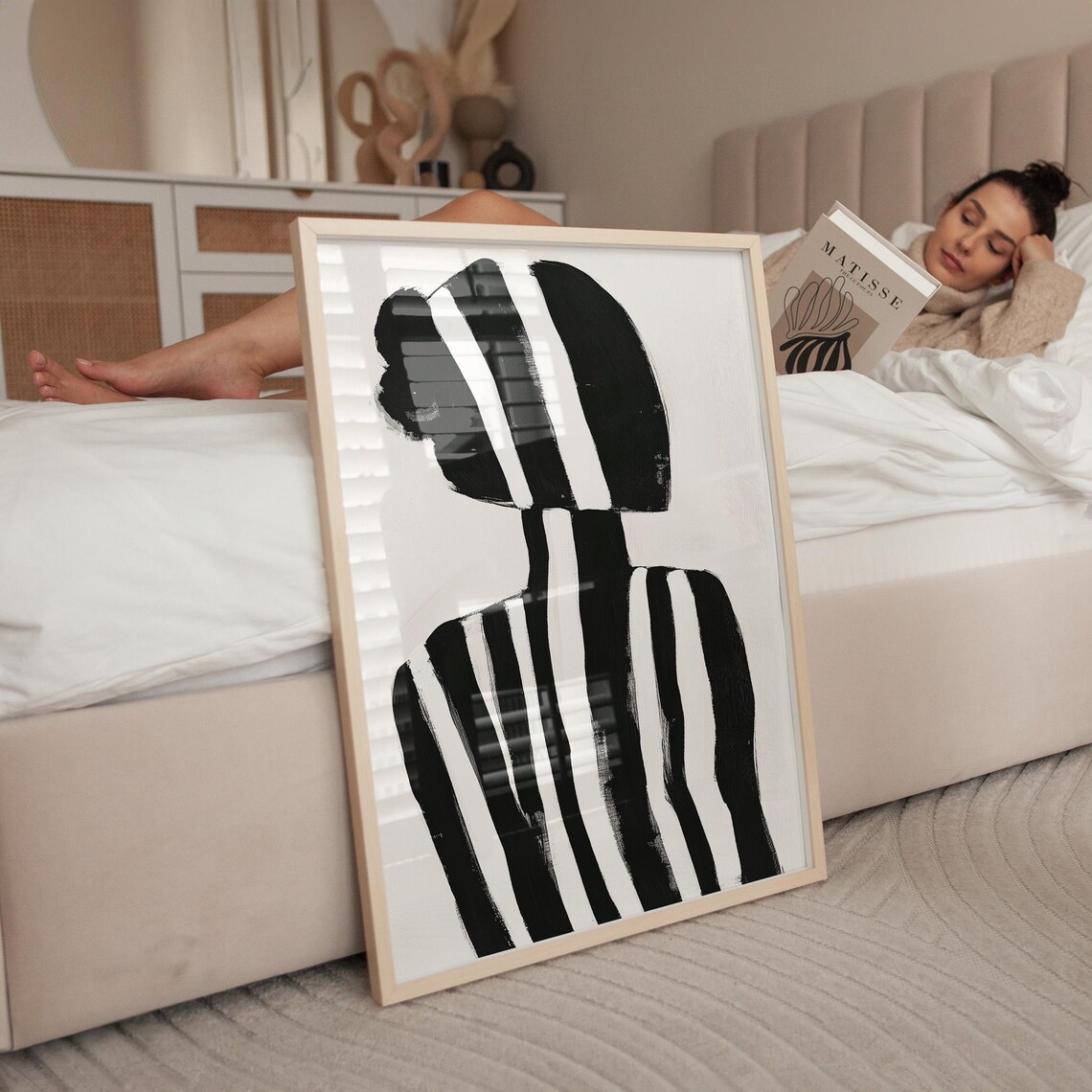 Black And White Abstract Woman, Minimalist Figure Art Print - Image 6