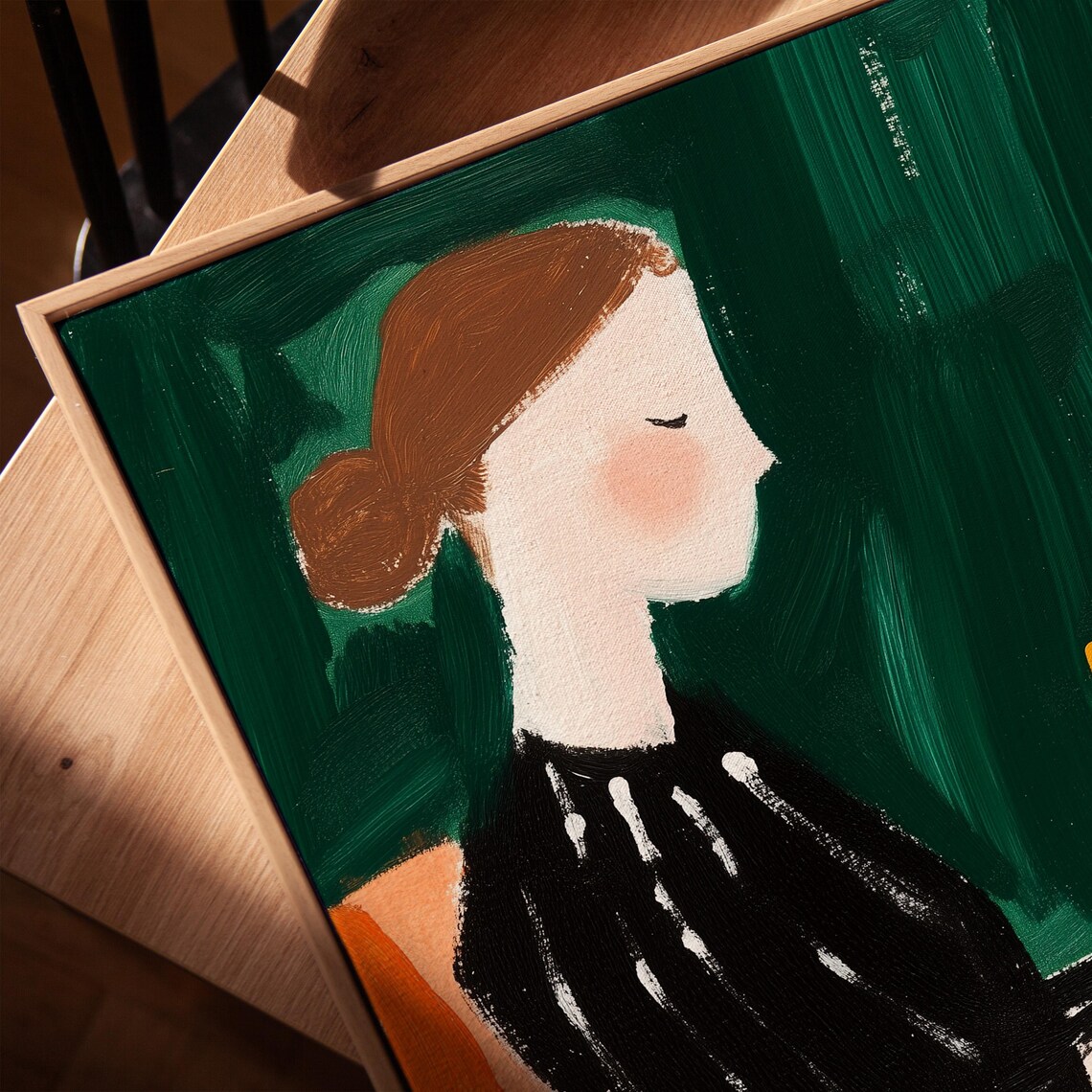 Minimalist Woman In Black Dress, Modern Poster - Image 2