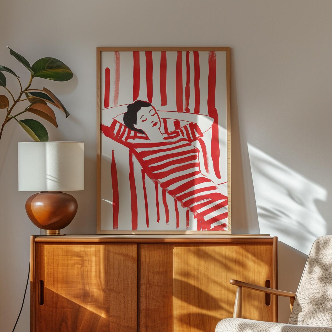 Abstract Woman Relaxing, Modern Minimalist Art Print - Image 2