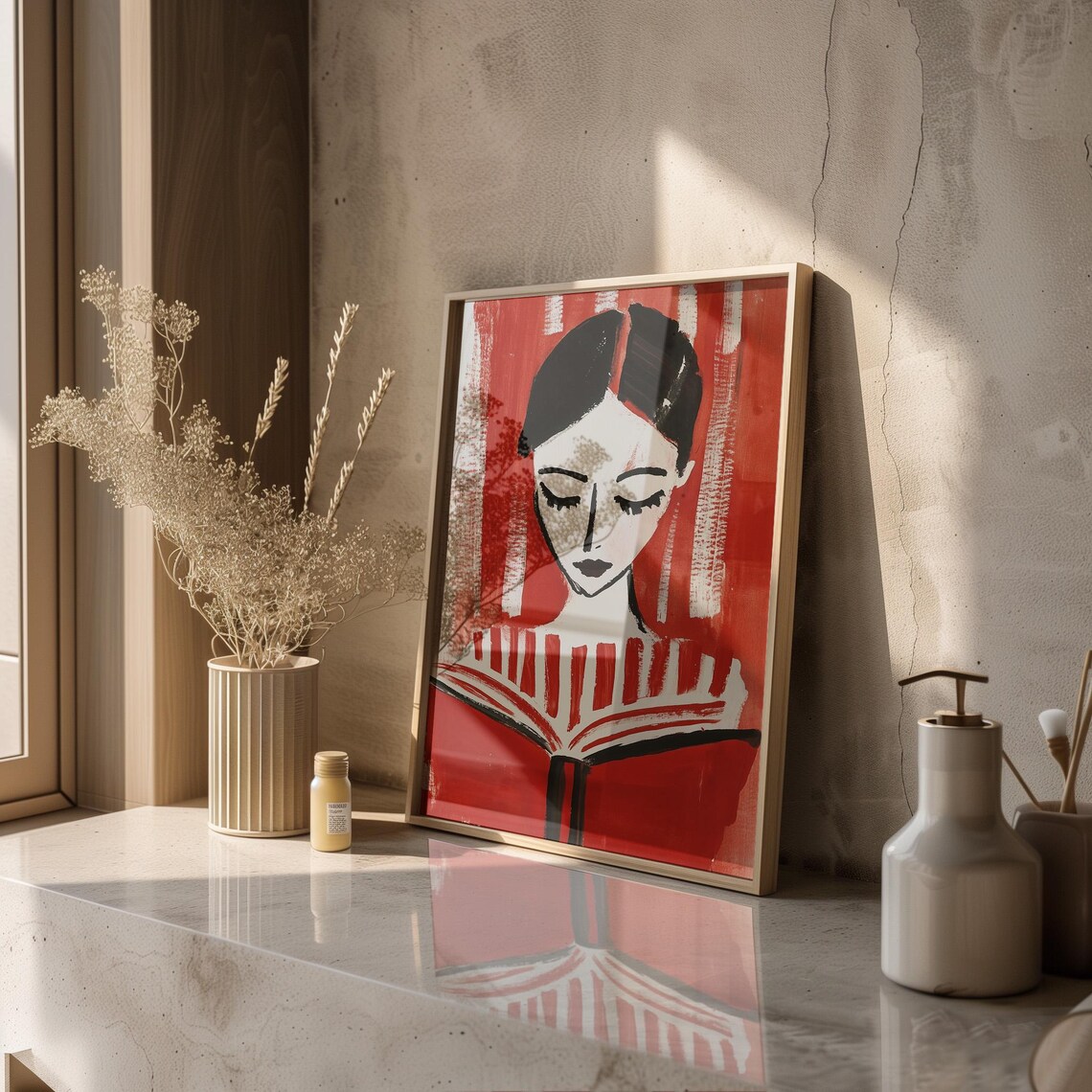 Modern Reading Woman Art Print, Book Lover Decor - Image 4