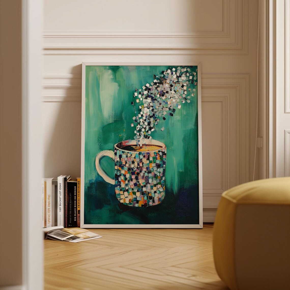 Colorful Mosaic Coffee Mug Abstract Steam Art