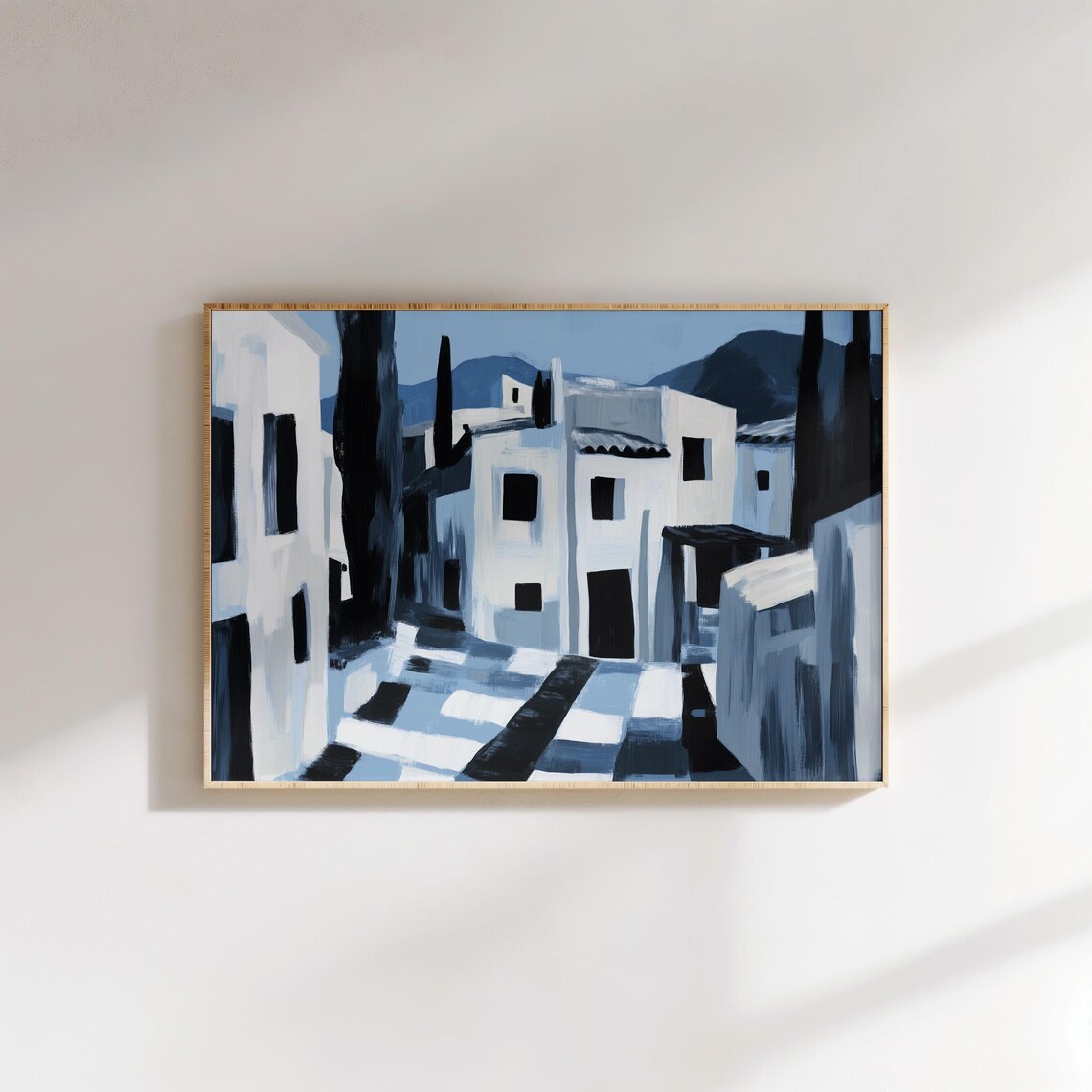 Minimalist Mediterranean Village Art Print