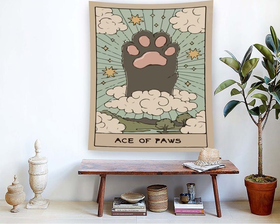 Cat Tapestry Minimalist Modern Wall Art Print