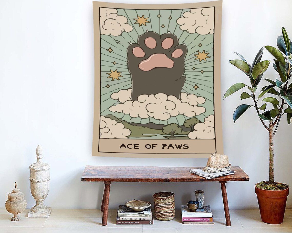 Cat Tapestry Minimalist Modern Wall Art Print